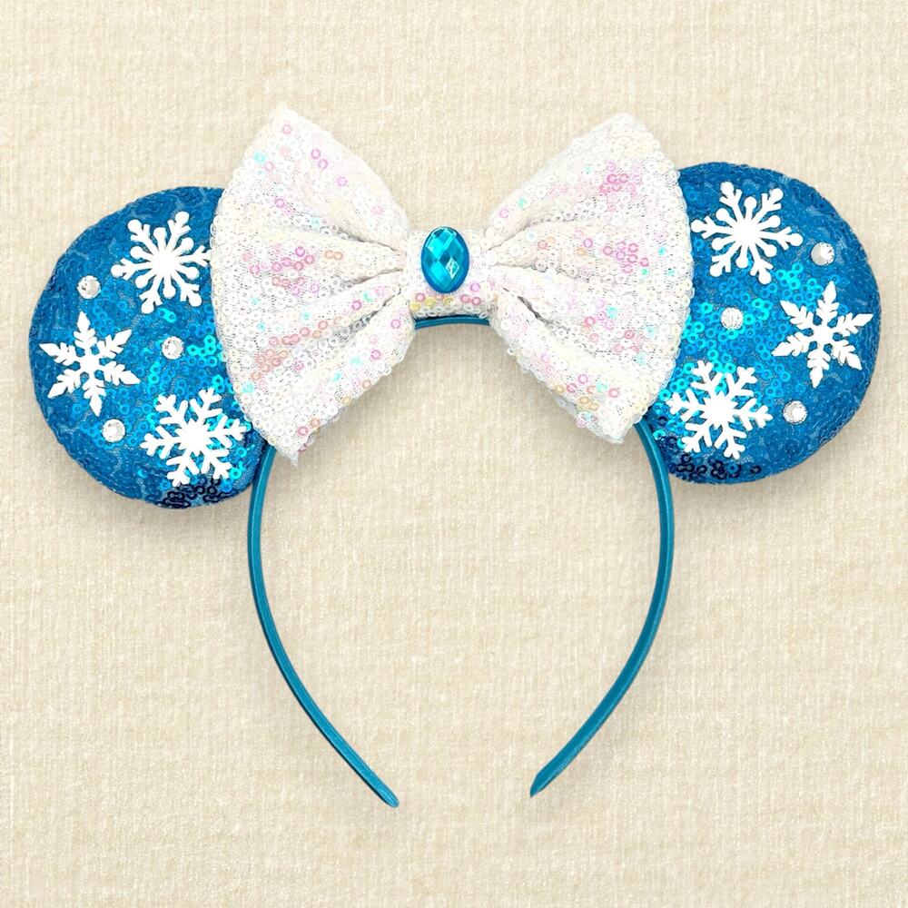 Blue Snowflake Minnie Ears | Disney-Inspired Winter Mouse Ears